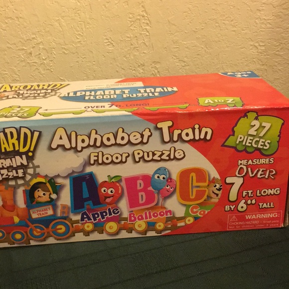 Alphabet Train Floor Puzzle 7 Feet Long NEW in BOX 27 Big easy Grasp Pieces Fun - Picture 3 of 4